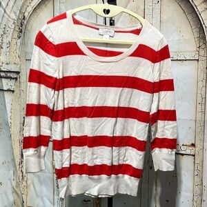 (22) Loft Small Striped Sweater